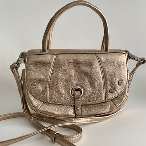 Half-Moon Style Gold Leather Crossbody ~ New